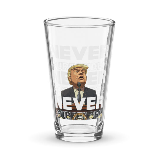 Never Surrender Shaker pint glass