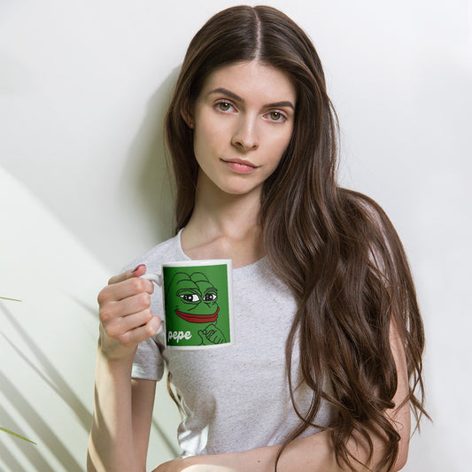 Pepe White glossy mug